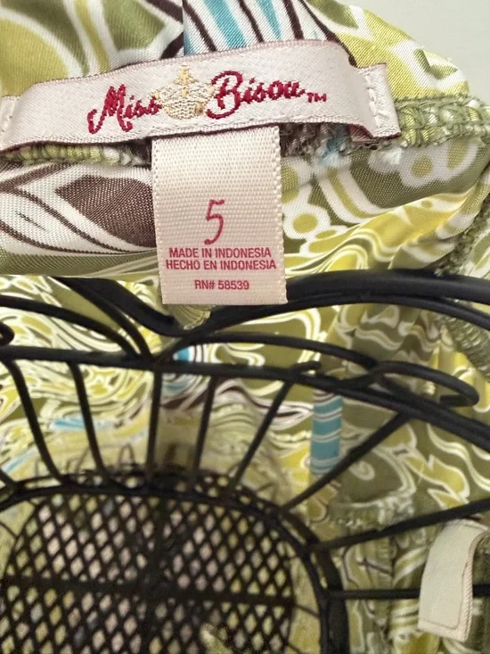 Floral Olive Satin Maxi Dress with V-Neck - Picture 4 of 4